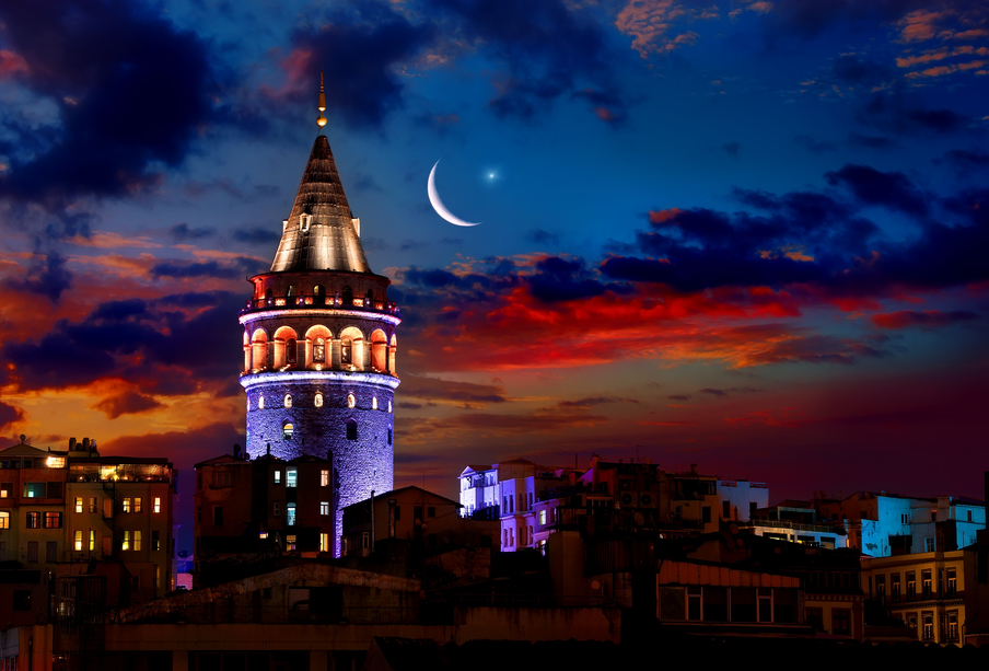 伊斯坦布尔的加拉塔高塔和卡拉奎区