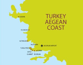 土耳其的爱琴海岸地图