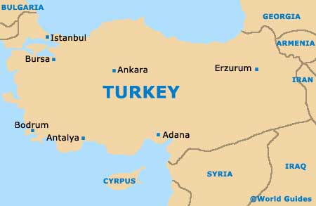 Bursa map Turkey