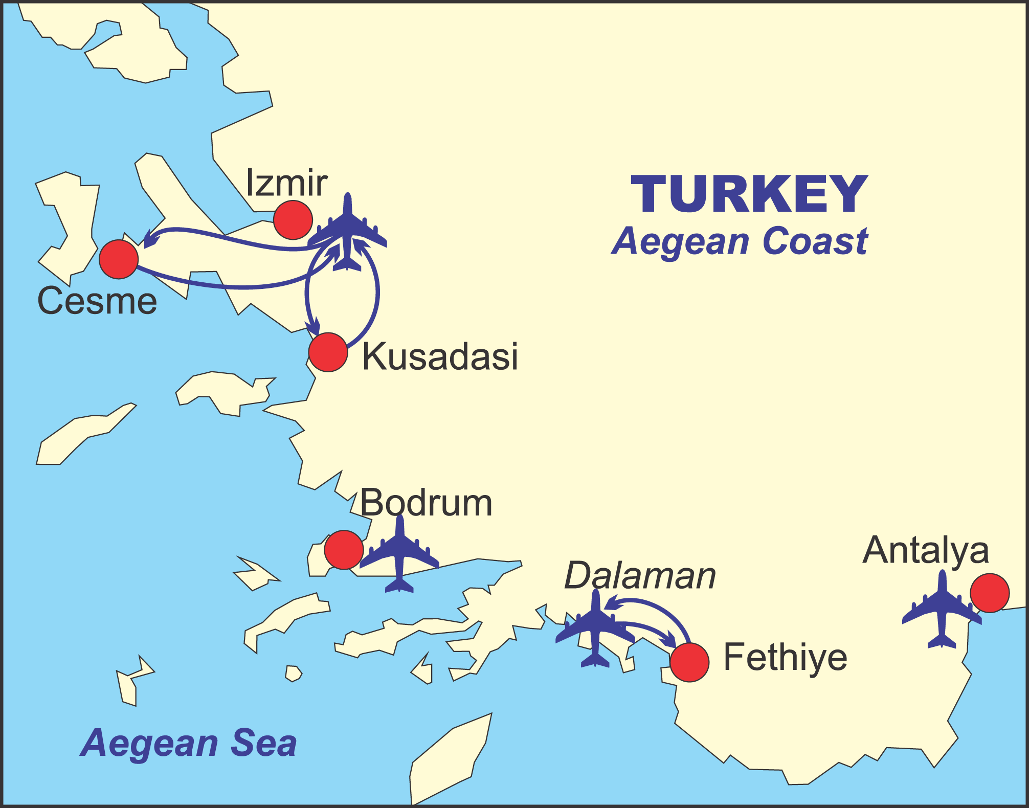 Cesme map Turkey