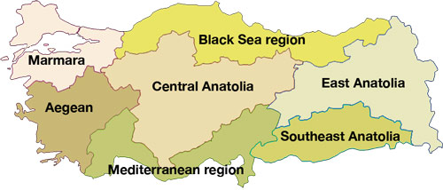 Turkey regions map