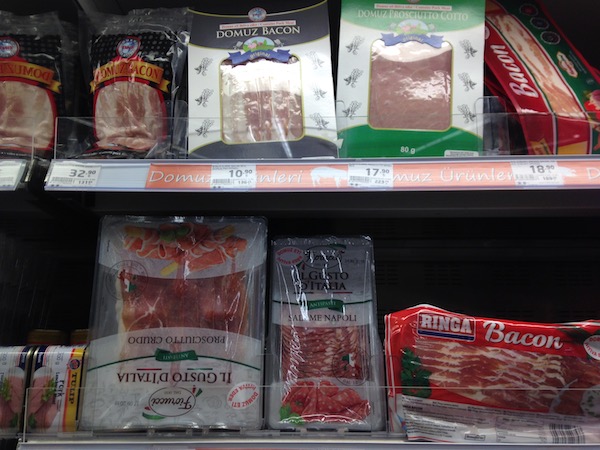 Bacon at a Turkish supermarket