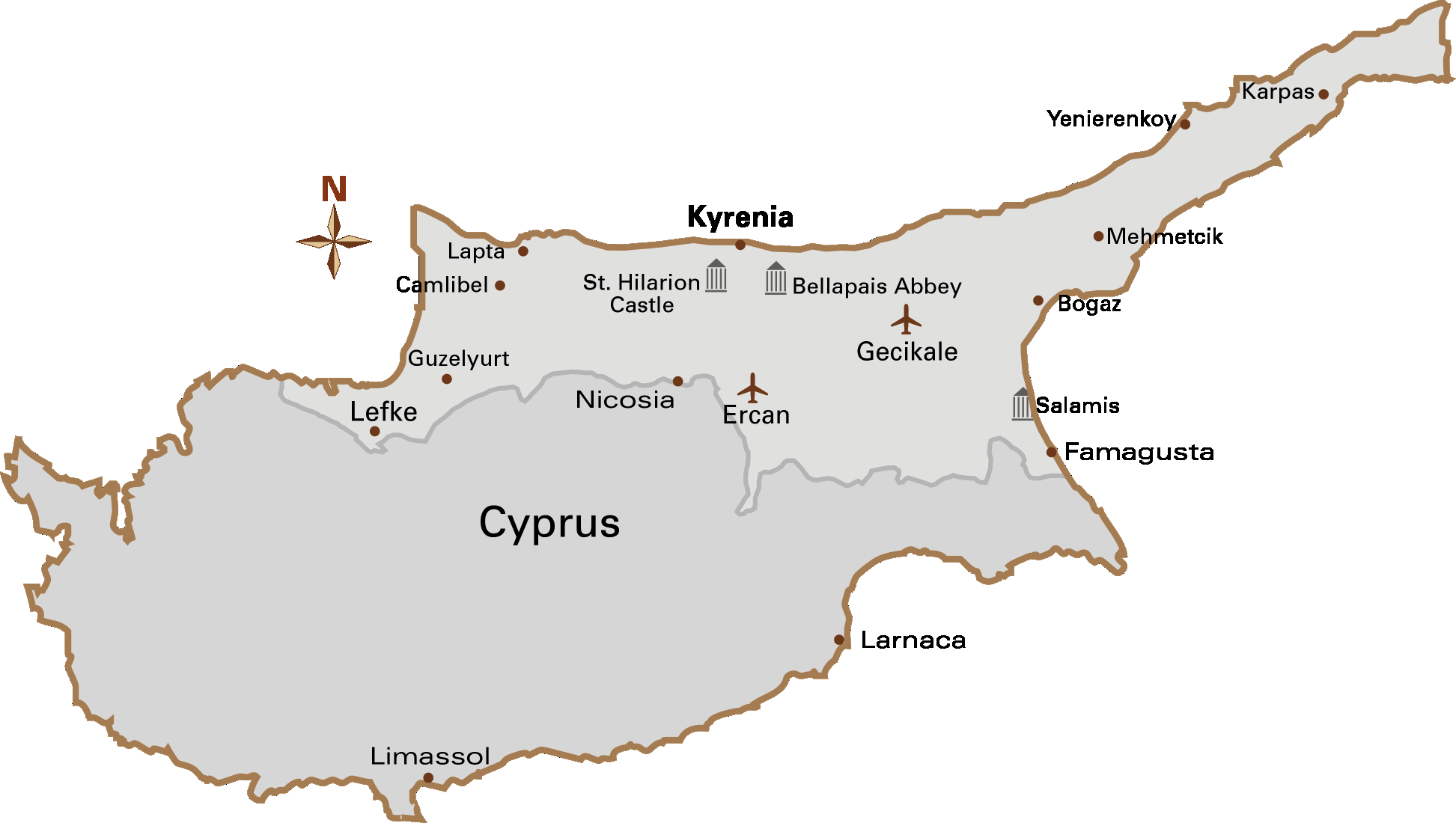 North Cyprus map