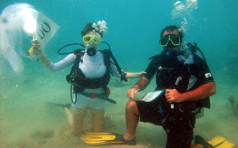 Underwater wedding